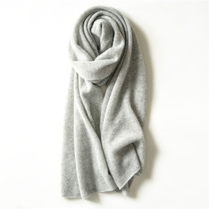 Classic Soft Shawl 100% Pure Cashmere Plain Knit Scarf with Natural Roll Edge