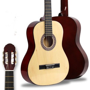 Classical 39 Inch Full Elm Retro Original Color Wood Guitar for Beginner Acoustic Guitar