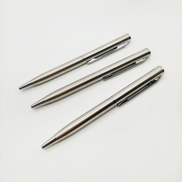 Classical slim custom logo hotel metal roller pen with clip