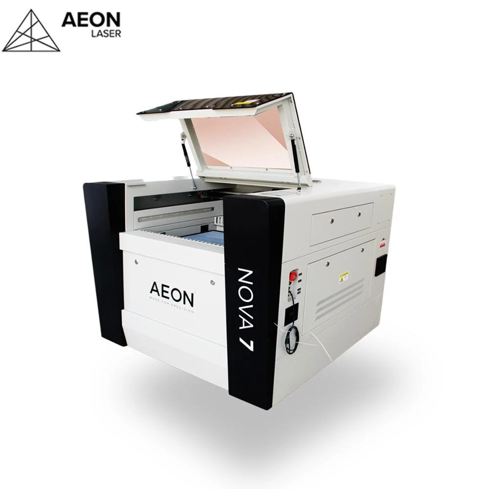 cnc Aeon co2 laser cutting head with laser lens and mirrors Nova7 fabric laser cutting machine