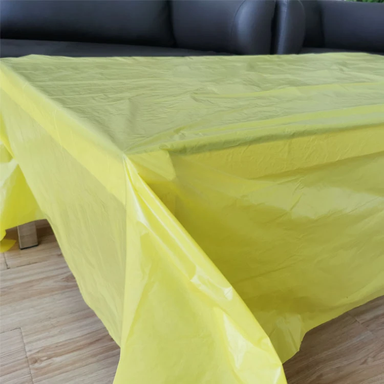 Colorful disposable plastic table sheet HDPE/LDPE plastic table cover on roll