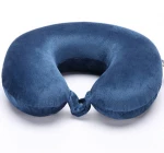 Comfort 100% Pure Memory Foam Neck Pillow Airplane Travel Kit With Ultra Plush Velour Cover