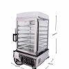 Commercial Glass Table top Electric Steamer Machine 6 layers Food Display Warmer