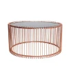 Contemporary Stainless Steel Wire Centre Round Gold Smart Marble Coffee Table For Home Hotel