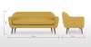 Copenhagen Studio Sofa Couch for Two/Three People Durable Modern Upholstered Fabric 75" Yellow