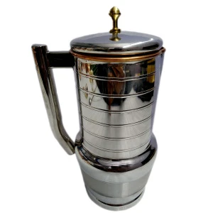 Copper Jug Water Pitcher With Lid  Outside Stainless Steel Inside Copper for Ayurveda Healing