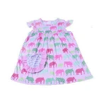 cotton short sleeve summer elephant printing shirt with pocket baby clothes
