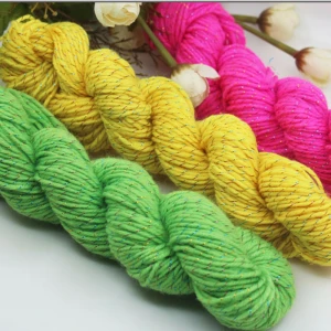 Crochet and Knitting Acrylic Yarn 95% Acrylic 5% Gold Tread