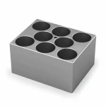 Custom aluminum chilling block for laboratory heating equipment test tubes