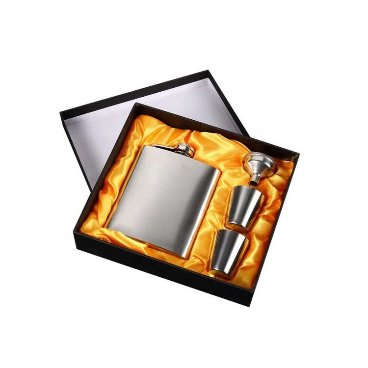 custom BPA free Food grade aluminum stainless steel hip flask box gift sets wholesale
