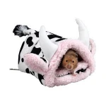 Custom cartoon cow shape soft plush small animals cages hammocks pet rabbit hutch Cage