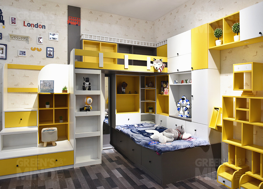 Buy Custom Childrens Bedroom Furniture Bed Solid Wood Storage Cabinets ...