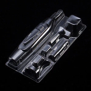 Custom disposable low cost cold seal transparent blister plastic clamshell cards toy tool ampoule vac packaging tray