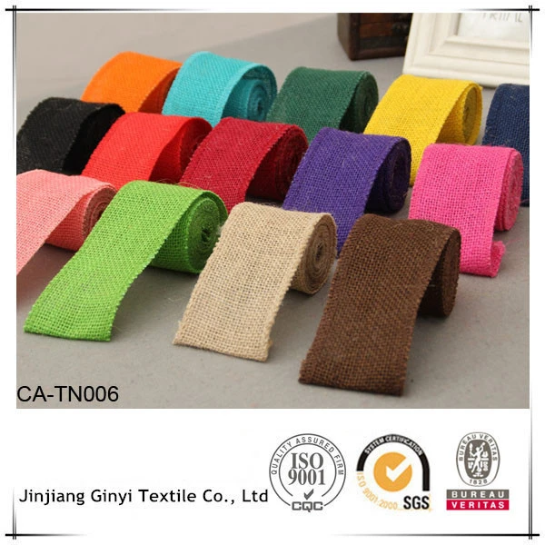 Custom Eco-friendly Handbag Sofa Sacking Jute Fabric Webbing Ribbon GYN-1142