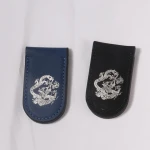 Custom Engraved Silk-Screen Logo Business Cash Card Holder Wallet Leather Money Clip for Men