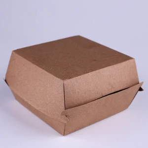 Custom Food Grade Eco-Friendly Biodegradable Disposable Food Container Kraft Paper Clam Shell Box For Hamburger