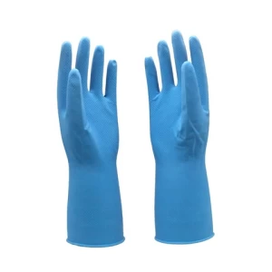 Custom Logo Ce Work Glove dishwashing blue cleaning rubber anti cut household gloves