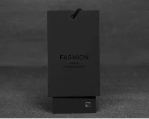custom printed logo luxury black kraft paper string hang tag label for watch sunglasses t shirt shoes