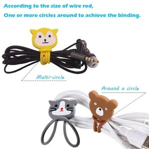 Custom Soft PVC Cute Cat Logo Magnetic Cable Organizer