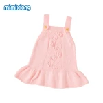 Custom Summer Baby Girls Acrylic Dress 3D Leaf Sleeveless Baby Knitted Dress Baby Skirts Vest Children Suspender