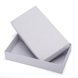 Custom white cardboard empty shoes boxes with a lid
