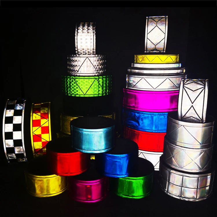 Custom White Prismatic Sew On Pvc Reflective Tape For Clothing