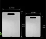 customizable Food Grade Kitchen Durable healthy  Chopping Block SS Metal 304 Stainless Steel Cutting Board