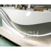 Customize Unique Art Shape Modern White Led Curved Office Beauty Clinic Reception Counter Desk