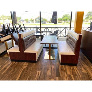 Customize  wooden restaurant booth seating sofa bench with table sets