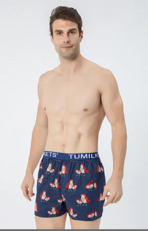 Customized cotton woven cotton elastic belt all-over printed mens boxer shorts, mens underwear