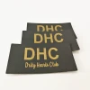 Customized debossed logo fake leather patch, impressed garment PU labels