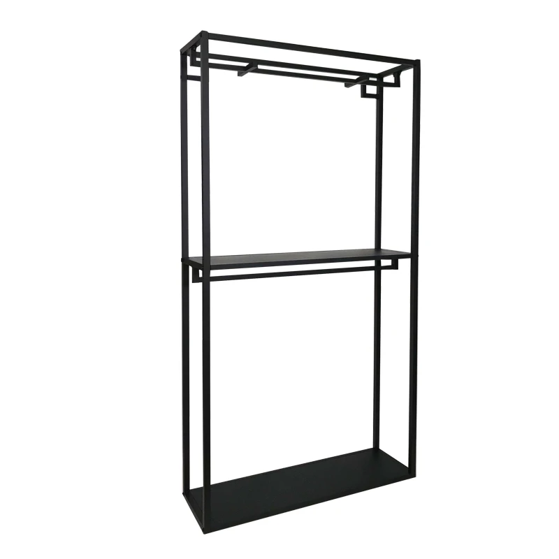 Customized Metal Simple Clothes retail shop interior design garment store display cabinet furniture display clothing rack