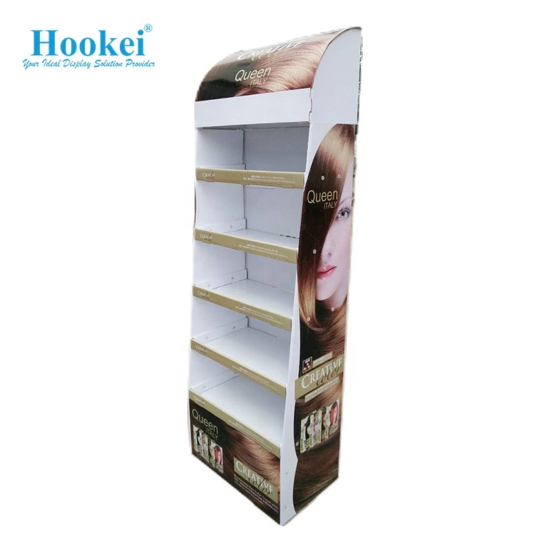 Customized POP Cardboard Display Racks Floor Display Stand with Metal Tube for Supermarket Notebooks Stationary