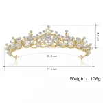 Customized wedding tiara pearl shiny crystal bridal crown rhinestone hair accessory crown