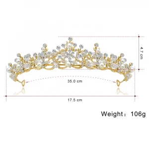 Customized wedding tiara pearl shiny crystal bridal crown rhinestone hair accessory crown