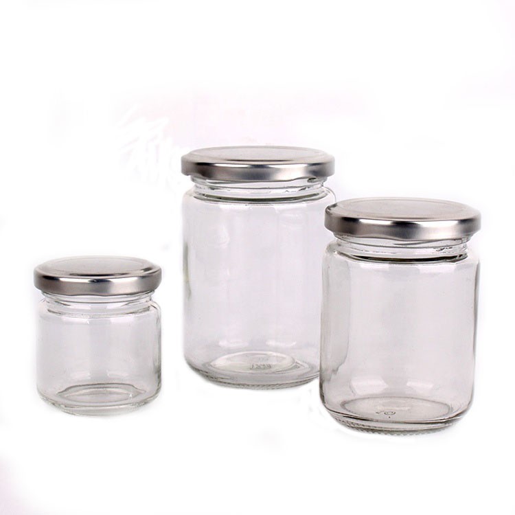 Cylinder Glass Food Storage Jar Honey Jam Pickles Jar