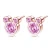 Import Dazzling Mickey Stud Earrings For Women pink Zircon/ clear zircon Brincos Jewelry Bijoux from China