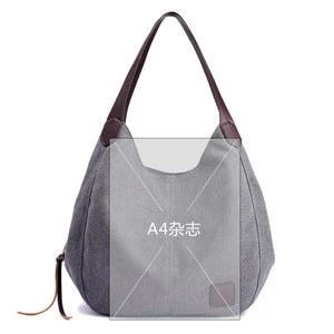 design canvas ladies shoulder tote bag  large capacity casual simple handbags for women