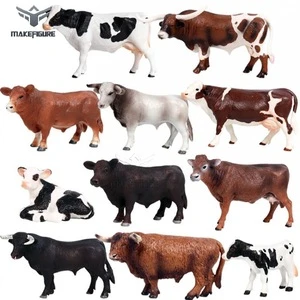 different kinds of PVC cow toys model, custom PVC animal cow figure toy, OX and cow collection toys for education