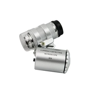 DIHAO NEW 1x Mini Microscope Pocket 60x Magnifier Handheld Jeweler LED Lamp Light Loupe