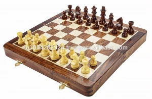 DIOS MAGNETIC WOODEN CHESS SET WOOD FOLDING MAGNETIC CHESS BOARD