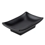 Direct Factory 100% Melamine Rectangular Black Sushi Soy Sauce Dish Set
