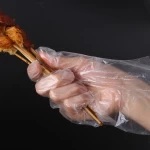 Disposable Household Food grade clear plastic pe hdpe ldpe gloves folded