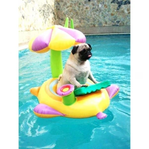 Dog Pool Float Inflatable Ride On Paw Raft for Pets Swimming