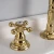Import Double handle 3 tap holes bathroom wash Basin Brass Faucet mixer from China