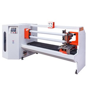 Double Rewinding Shafts Full Automatic Adhesive Tape Roll Cutting Machinery