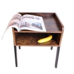 DRM DRM Narrow Industrial Nightstand Side Table for Bedrooms, Vintage Look Cabinet for Storage