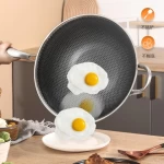 Drop Shipping pot Stainless Steel 316 Non-Stick Wok Frying Pan non stick Honeycomb Wok Set cookware Wok Pan