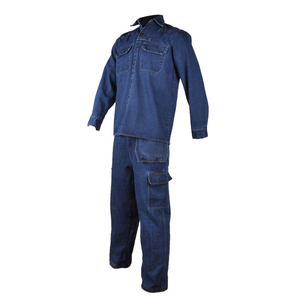 durable 13.5 FR flame fire resistant jeans denim suit jacket pants oil and gas industry NFPA 70E, CAT 2