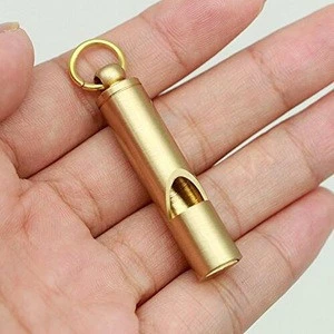 E-18th Outdoor SOS Urgent Kits Loud Solid Brass Keychain Emergency Camping Hiking Survival Whistle